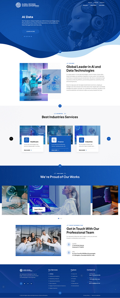 Global Decision Science Website Design adobe adobe xd ai brand ai design ai website animation business website business website design design figma global website landingpage portfolio website technology technology services technology website ui web design website website design