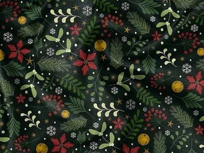 Christmas floral seamless pattern christmas pattern digital art digital illustration floral pattern graphic design illustration pattern surface pattern