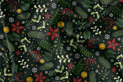 Christmas floral seamless pattern christmas pattern digital art digital illustration floral pattern graphic design illustration pattern surface pattern