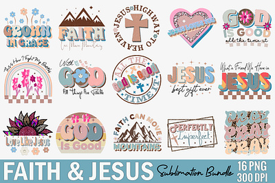 Faith & Jesus Sublimation Design Bundle faith sublimation bundle