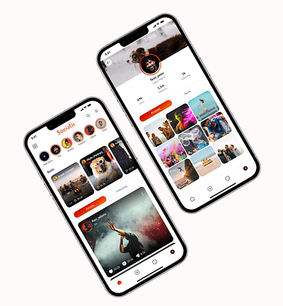 Social media app design app ui