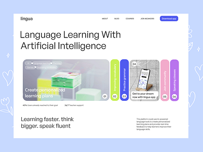 Language learning with Lingua intech branding language learning with lingua ui visual identity design