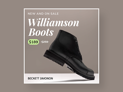 Boots Social Ad ad ads boots clean facebook ad footwear instagram post leather marketing minimal promo sale shoes social graphic social media