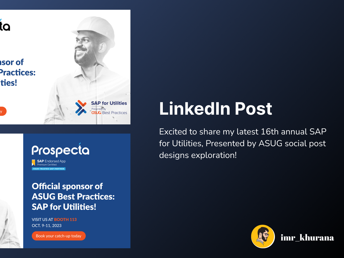 SAP for Utilities Promotion // LinkedIn Post by Rahul Khurana on Dribbble