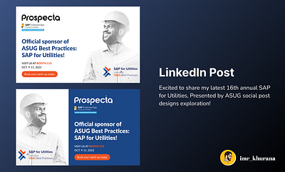 SAP for Utilities - Promotion // LinkedIn Post corporate governance designers events graphic design linkedin portfolio sap social post uiux