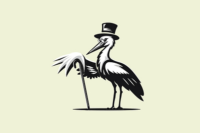 The Philanthropy Stork animal logo branding creative creative logo creative logo design design graphic design hat logo philanthropy stork wisdom