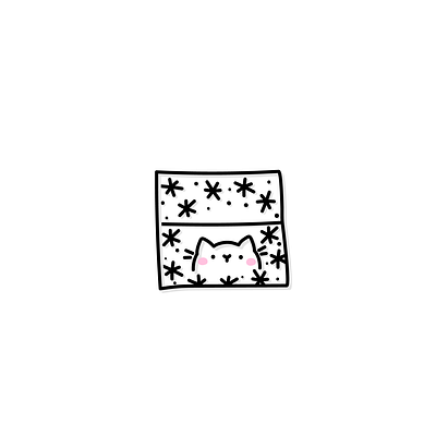 Frosty Window ❄ cat cute doodle drawing frosty icon illustration kawaii snow snowflake sticker window winter