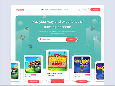 Online Gaming Web Template - Game UIUX Design web page - UpLabs