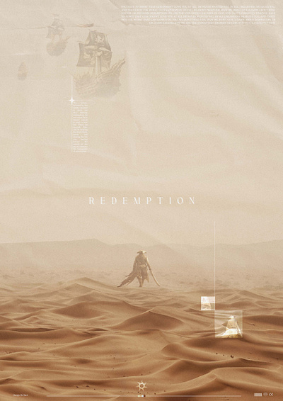 REDEMPTION affiche desert design graphic design pirate poster redemption