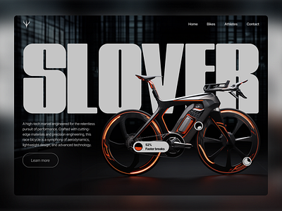 Racing Bike Company Website Landing Page Inspiration above the fold bike bike shop design futuristic landing minimal racing bike ui ux website