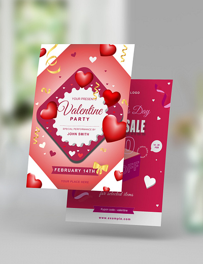 Valentine's Party Flyer Design flyer graphic design logo party flyer valentine