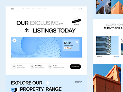 Real Estate Website Design 2024 dribbble architecture building landing page landing page design real estate real estate website real estate website design trend design 2024 trendy website ui resources web website design