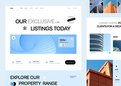 Real Estate Website Design 2024 dribbble architecture building landing page landing page design real estate real estate website real estate website design trend design 2024 trendy website ui resources web website design