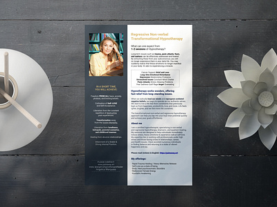 Листовка для гипнотерапевта / leaflet for a hypnotherapist flyer graphic design liflet