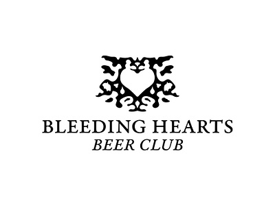 Bleeding Hearts Beer Club abstract black blot brand branding club design experimental graphic design identity ink lockup logo metal music serif system type