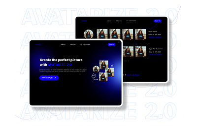 AVATARIZE 2.0 ai design graphic design ui ux