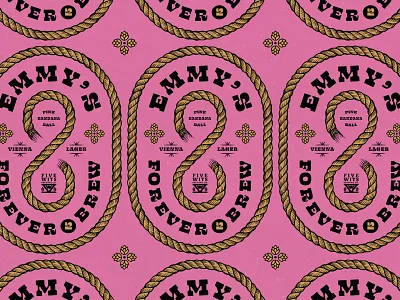 Emmy's Forever 2 Brew - Beer Label Design alcohol badge beer chattanooga hops infinity label rope texture western