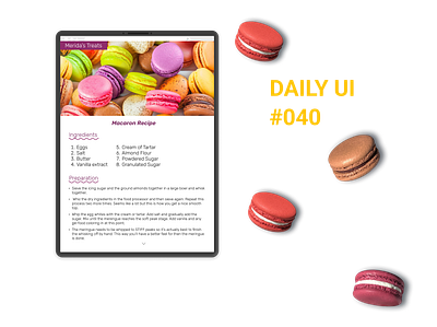Daily UI #040- Food Recipe design ui ux