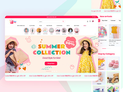 Ecommerce Kids store ecommerce ui