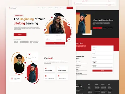 Landing Page - Academic University Web Design academic education hero home homepage landing page ui design university web design website website design