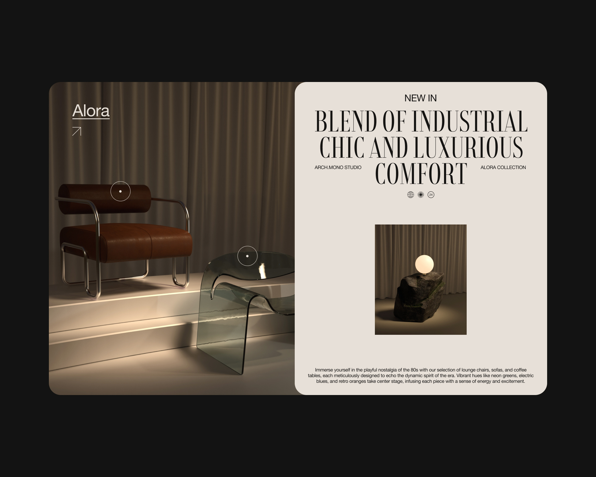 ARCH.MONO - website design 3d 3ddesign 80s animation blender figma graphic design interfacedesign motion graphics ui uitrends website