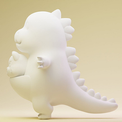 Cutezilla with Little Squirrel 3d 3d modeling graphic design illustration