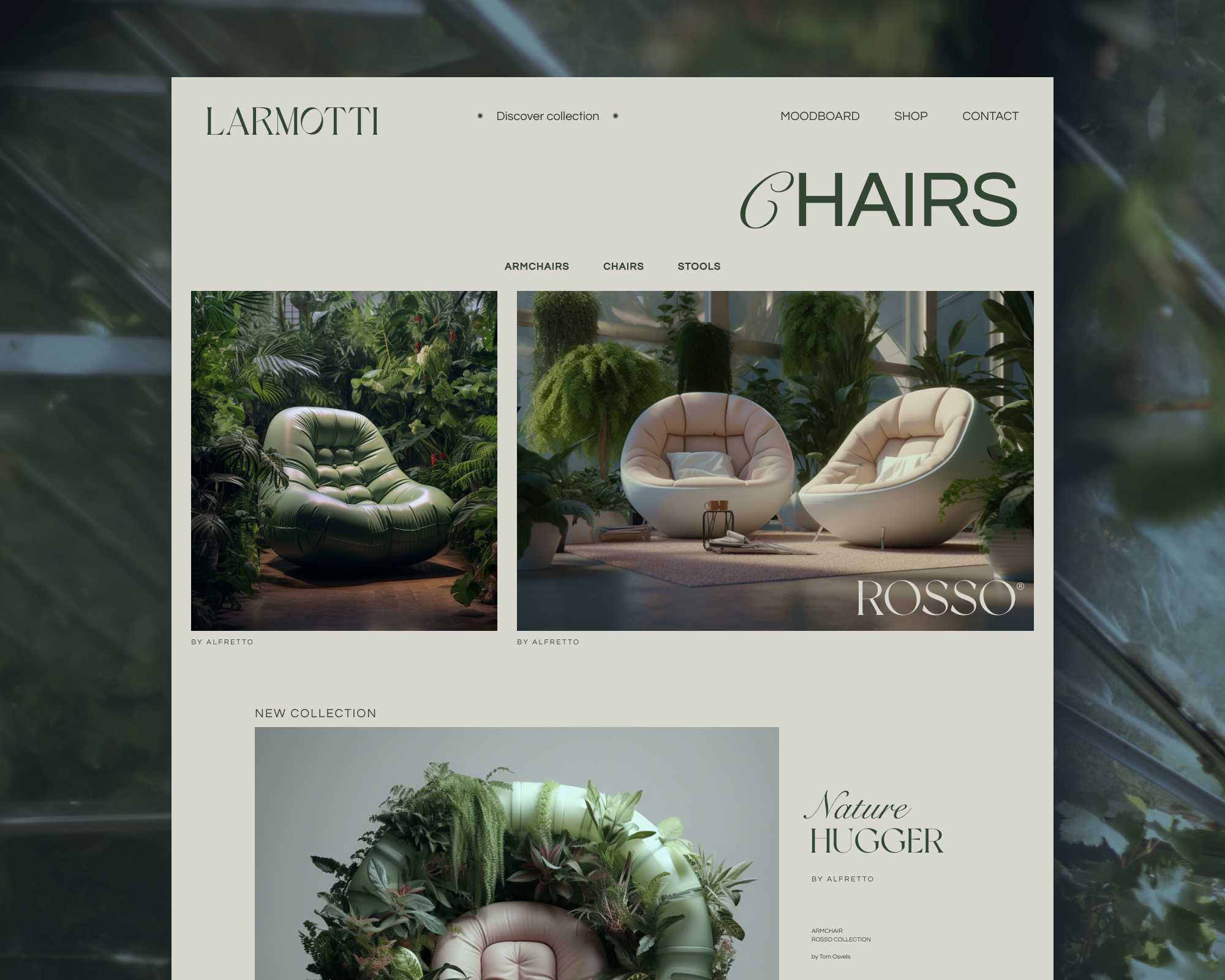 ROSSO - website design 3d animation blender figma motion graphics nature ui uitrends ux webdesign website