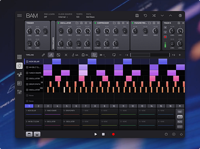 BAM - Beat Maker & Music Maker minimal music music app product design skeuomorphic skeuomorphism ui ux