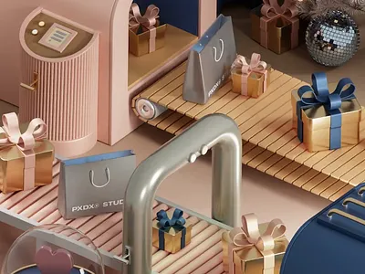 PXDX Studio factory 3d 3d design animation animation design blender cute design factory motion graphics universe