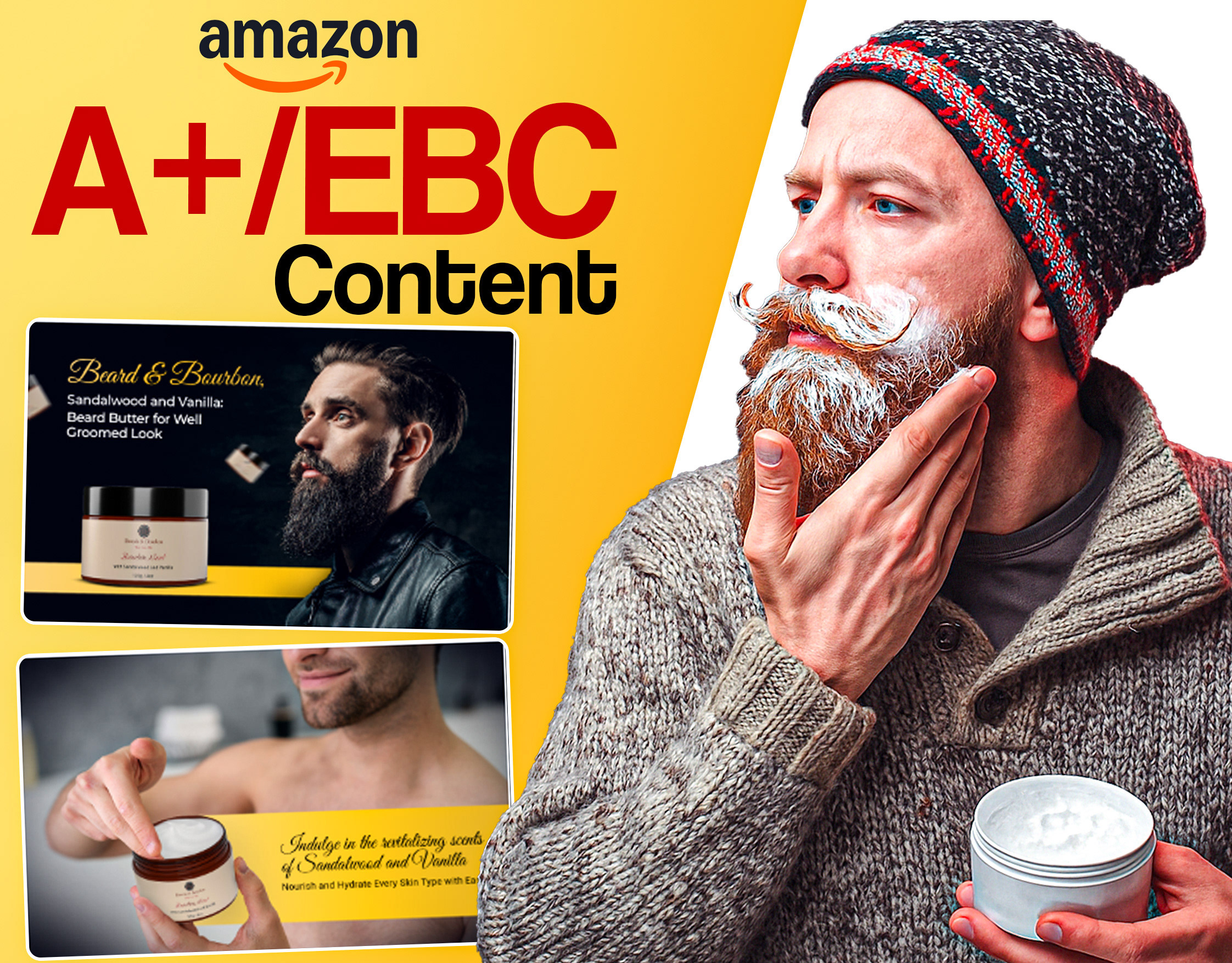 A+ Content/EBC - Men's Beard Balm acontent amazon amazonebc branding design ebc graphic design graphicdesign listingimages photoshop