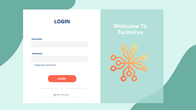Login website page for a tech company design illustration ui ux