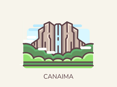 Canaima National Park, Venezuela bolívar canaima falls falls angel icon icon illustration icon logo iconos venezolanos illustration logo logo illustration national park park illustration salto angel up venezuela venezuelan venezuelan icons