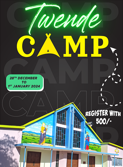 Youth Camp Poster🏕 3d animation branding graphic design logo motion graphics ui