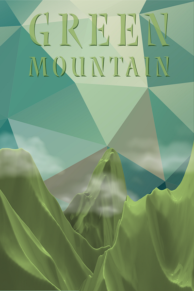 Green Mountain adobe design illustration mountain