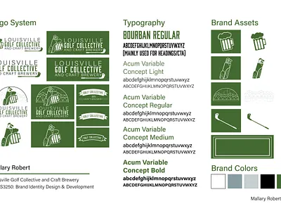 Louisville Golf Collective & Craft Brewery brand identity branding design graphic design illustration logo print design typography