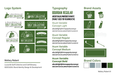 Louisville Golf Collective & Craft Brewery brand identity branding design graphic design illustration logo print design typography