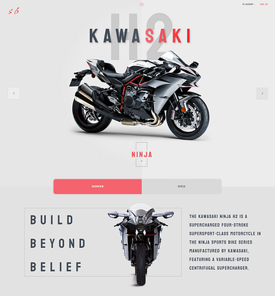 Kawasaki Ninja H2 landing page concept. design graphic design h2r kawasaki landingpage ninja ui website