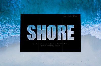 Shore Productions film graphic design hero landing production webflow