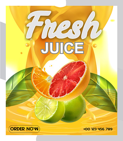 juice poster design template vector 3d animation app branding business card design design graphic design illustration juice poster logo monir360 ui