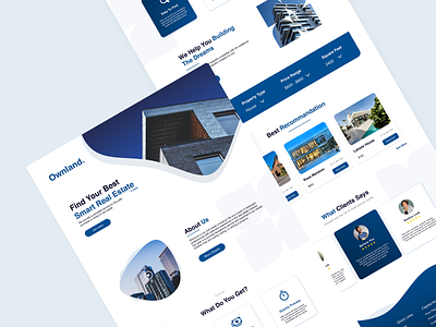 Ownland - Real Estate Web UI agent apartment estate housing land landing page ownland property real estate ui web design website