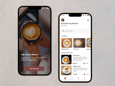 CafeElite Connect Mobile Application app coffee app design discover explore figma inspiration mobile ui