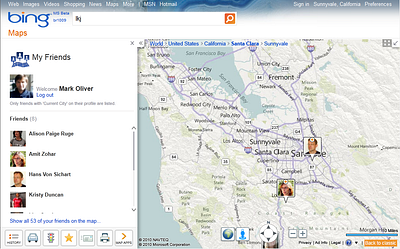 Facebook App for Bing Maps