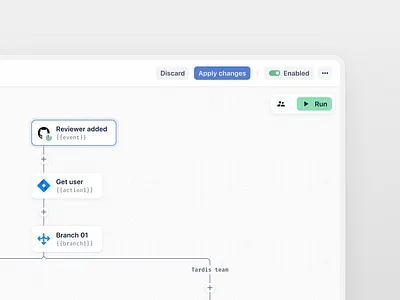 Actioner workflow designer detail actioner automation button canvas no code node product design slack ui workflow