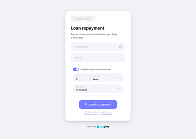 Loan repayment / Recurring payments checkout design desktop dribbble finance fintech loans payment paymentform product deisgn recurring ui ux web
