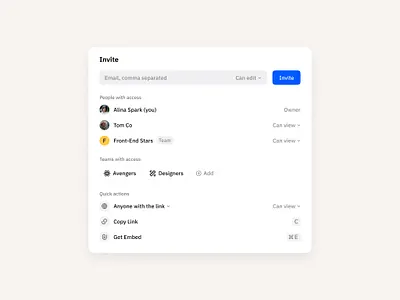Invite Modal clean design figma interface ui ux