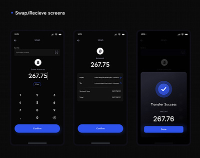 Crypto Wallet App buy and sell crypto ui design crypto wallet app dapp onboarding screen swap ui design ui ux design web3 design