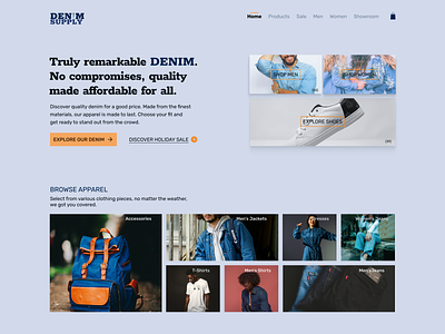 Clothing Website clothing e commerce homepage light theme ui design web web design