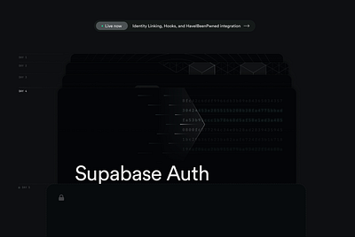 Supabase Launch Week X announcements branding design developers frontend illustration startup supabase typography ui vector web web design
