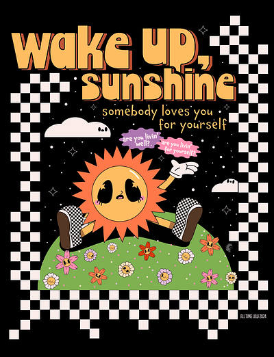 Wake up, Sunshine all time low cartoon design fashion design graphic design illustration retro cartoon design shirt design t shirt design