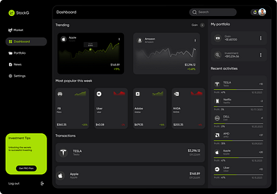Fintech Web App: dashboard UI webapp
